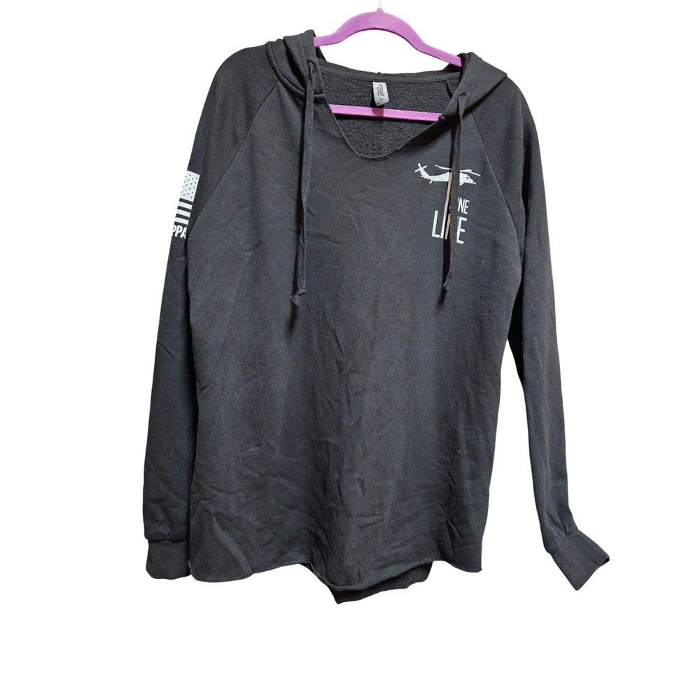 Independent Trading Company Black Hoodie Flag‎ One Life Graphic XL